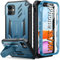 FNTCASE for iPhone 11 Phone Case: for iPhone XR case with Kickstand Shockproof Military Grade Protective Cover - Dual Layer Full Protection Matte Textured Drop Proof - 6.1 Inch Blue