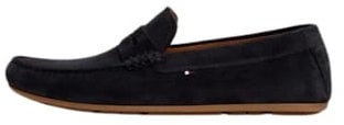 Tommy Hilfiger Mocassini in Pelle Scamosciata Uomo, Blu (Desert Sky), 46