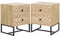 HOMCOM Lot de 2 Tables de Chevet Table de Nuit Style Graphique 48L x 39,5l x 60H cm tiroirs métal Noir Bois Clair