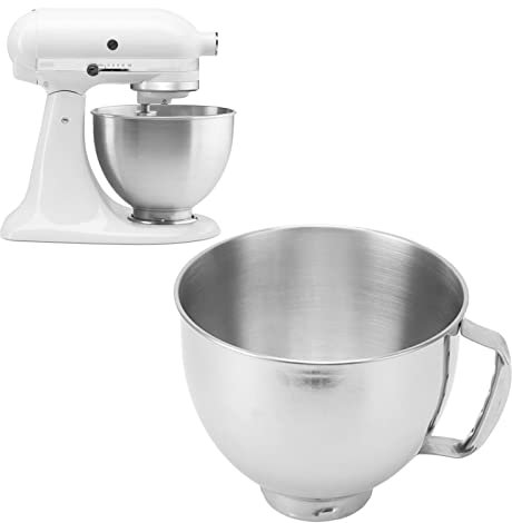 Fabater Stainless Steel Mixer Bowl for Cassic 4.5Q & Artisan 5QT Series Stainless Steel Bowl with Handle Mixing Bowl Replacement Mixer Accessories Dishwasher Safe