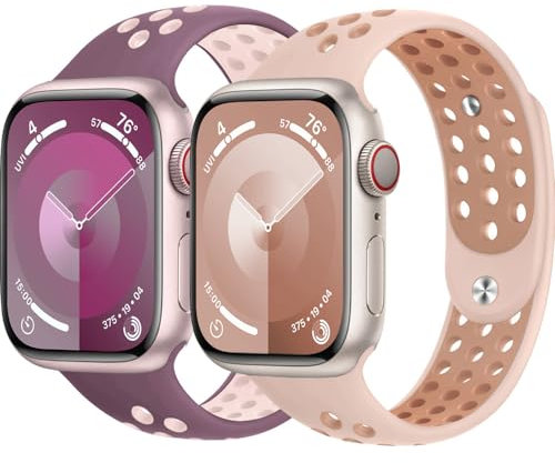 Correas para Correa Apple Watch 44mm 45mm Ultra 49mm 46mm, Correa iWatch 40mm 41mm 38mm 42mm Mujer/Hombre, Bracelet de Silicona Suave Deportiva para Apple Watch Series 10 9 8 7 6 5 4 3 SE 3 2 1