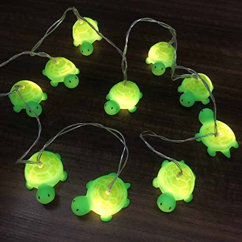 Riaxuebiy Niedliche Schildkröte Lichterketten Batteriebetriebenes Grün Schildkröte Nachtlicht für Indoor Home Party Kinder Kinder Schlafzimmer Dekoration (Batteriebetrieben mit Fernbedienung)