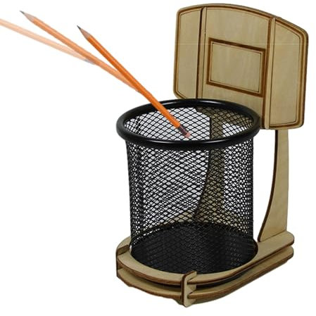 TROONZ Stifthalter aus Metall, Basketball-Stifthalter | Mehrzweck-Stifthalterbecher aus Mesh | Schreibzubehör. Auffälliger Stifthalter für Füllfederhalter, Radiergummi, Schere, Marker