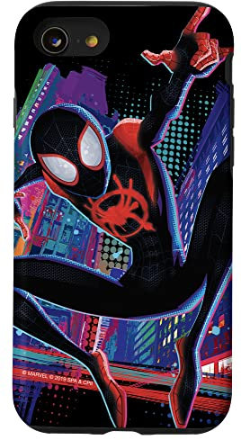 Hülle für iPhone SE (2020) / 7 / 8 Marvel Spider-Man in das Spider-Verse Miles Morales City