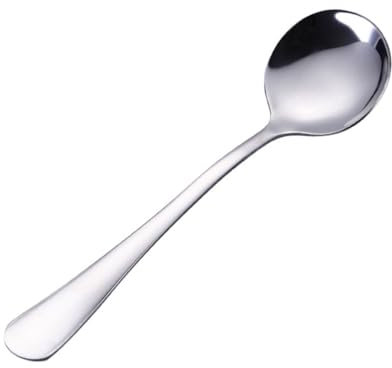 Zerodeko Juego De Cucharas De Acero Inoxidable Cucharas De Sopa Redondas Para Crema De Azúcar Uso Doméstico Y Comercial