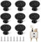YSDMY Black Vintage Cabinet Knobs 8 Pcs, 30mm Retro Bronze Drawer Pull Knobs, Pull Handle for Cupboard Wardrobe Furniture Hardware