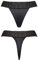 Demoniq Schwarzer String-Tanga CBAmber001 String aus schwarzem Wetlook mit Nieten L