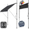 DELUKE® Klemmmarkise 150cm breit - mit Handkurbel | Balkonmarkise ohne Bohren, Sonnenschutz UV-beständig, Sonnenmarkise höhenverstellbar, Markise mit Gestell | 150x120x200-300cm Schwarz