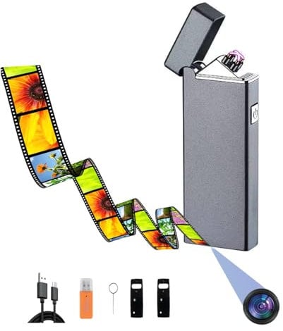 KUIYIXUE Hidden camera - Spy camera - Mini camera - Security camera - Portable Small camera - Electronic lighter camera - Supports 512G - HD 1080p camera - Evidence collecting camera - Nanny camera