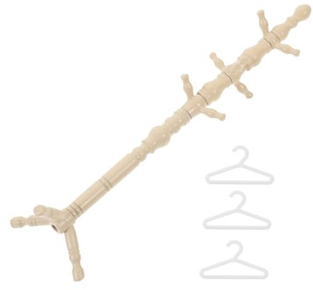 PHENOFICE Mini-Puppen-kleiderständer, Puppen-Outfit, Bodenständer, Puppenschrank-aufhänger, Puppenhaus-kleiderständer