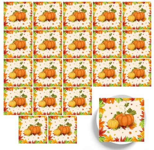 Platos y servilletas de otoño, suministros para fiestas, platos, vasos y servilletas de Acción de Gracias,Platos de fiesta de otoño - Juego de vajilla de otoño que incluye servilleta para platos de po