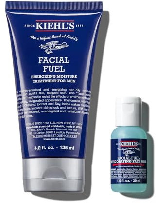 KIEHL'S Facial Fuel Moisturizer, 125 ml + gratis Facial Fuel Cleanser 30ml, Energie spendende Feuchtigkeitscreme mit Vitamin C & E und Kastanien-Extrakt für anspruchsvolle Männer-Haut, Gesichtscreme