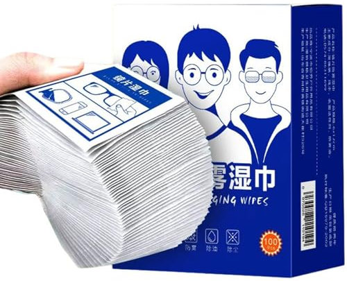 Hkfgdjdl Anti-Beschlag-Tücher, Anti-Beschlag-Reinigungstücher (100 Stück), Mikrofaser-Brillentuch, beschichtete professionelle Reinigungstücher