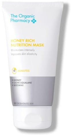 The Organic Pharmacy Honey Rich Nutrition Mask, 60ml - Firm and Moisturise Dry Skin, With Honey, Olive Squalane, Beeswax, Organic 13.1%, Natural 93.3%