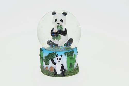Cornelißen Glitzerkugel Panda Höhe 6,5 cm Tier Schnee Miniatur Schüttel Glas Kugel