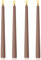 Ovaletta 4 Stück Stabkerzen Braun, Ostern Spitzkerzen, Lange Kerzen, Braun Kerzen, Stabkerzen Braun, für Hochzeit, Geburtstag, Höhe 25 cm, Durchmesser 2,2 cm, Brenndauer ca. 8 Stunden