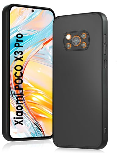 HuwaiH Handyhülle für Xiaomi Poco X3 Pro Hülle, Upgraded Kameraschutz, Anti-Schock Schutzhülle, Unterstützt kabelloses Laden, Antikratzer Anti-Fingerabdruck Schwarz TPU Hülle für Poco X3 Pro
