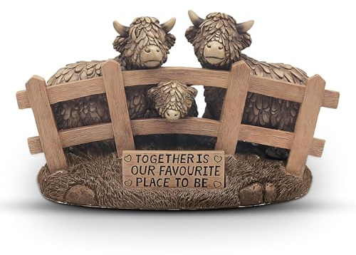 Lesser & Pavey Hughie Highland Cows Together | Together Theme, Stable Base, Decorative Display Piece, Ideal for Home and Office Decor, Meaningful Gift Idea