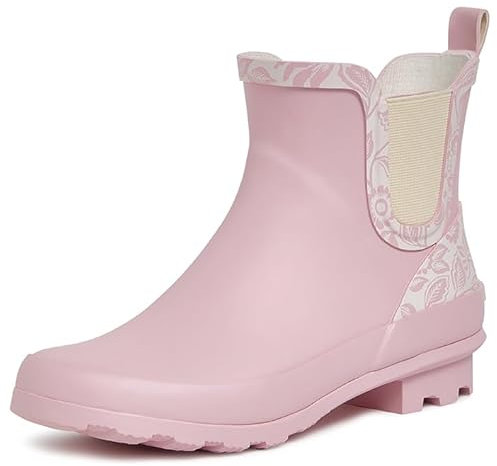 Laura Ashley Bottes de pluie pour femme - Bottes de pluie mi-hautes en caoutchouc - Imperméables, rose clair, 39.5 EU