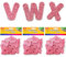 3 Sets Glitter Foam Letter Stickers, EVA Foam Alphabet Stickers A-Z, Self Adhesive Glitter Labels, Pink