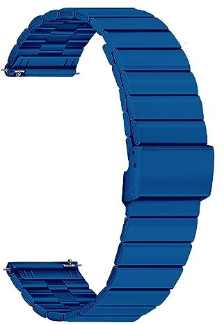 ONE ECHELON Cinturino di ricambio a sgancio rapido compatibile con Fossil Q Marshal, in acciaio inossidabile, regolabile, colore blu