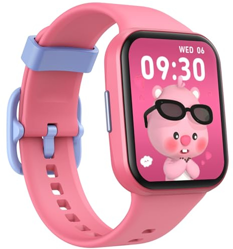 Parsonver Montre Connectée Enfants avec Fonction de Récompenses de Mission, 1.69 Montre Sport Enfant avec 20 Sport, Podomètre, Fréquence Cardiaque, Sommeil, IP68 Smartwatch Fille pour 6-12 Ans, Rose