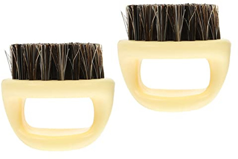 Happyyami 2 Stück Bartbürste Und Bartkamm Aus Naturhaaren Sanft Zur Bartreinigung Und Haarpflege Für Herren Friseursalon Und Heimanwendung Beige