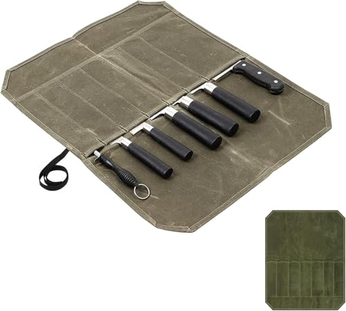 Astriva Messertasche Kochmesser für Messer, Messer Werkzeug Rolltasche Gewachstes Wasserfeste Langlebige, Tragbare Knife Bag für Köche