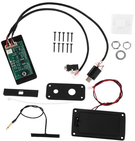 Tonabnehmer für E-violinen mit Batteriefach, Leicht und Verstellbar | Metall und Kunststoff, Piezoelektrisches Kabel, für Bühne und Gigs, Schwarz, Zubehör für Geige