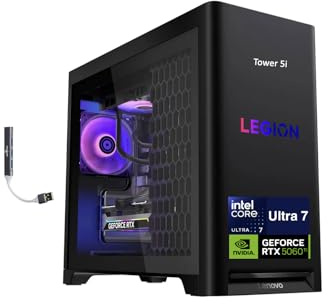 Lenovo Legion Tower 5i Gaming Desktop PC (Intel Ultra 7 265F, GeForce RTX 5060 Ti 8GB GDDR7, 128GB DDR5, 8TB PCIe SSD, Win 11 Pro) w/DKZ USB Port Expander