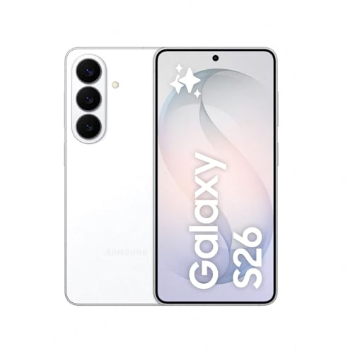 Samsung Galaxy S26 AI Phone, Customised AP Processor, 50 MP Camera, 12 GB Memory, 256 GB Storage, 4300 mAh Battery, Galaxy AI, White, 3 Year Extended Warranty (UK Version)