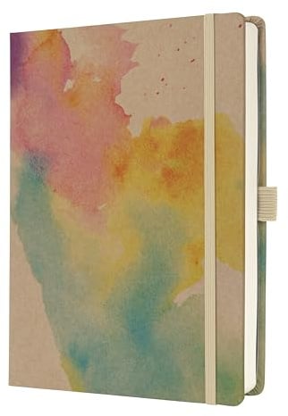 Sigel Notizbuch A5+ Bullet Journal Jolie dotted 200 Seiten innen farbig | JB200, Farbig bedruckte Innenseiten, Hardcover, vegan, dickes nachhaltiges 120 g Papier