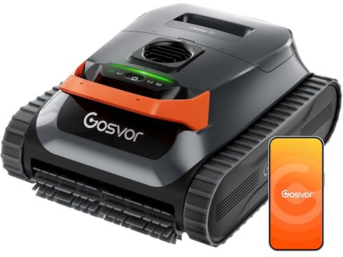 (2026 Nouveau) Gosvor LiteVac G1 Robot Piscine Fond et Parois, 6,9 kg Ultra Léger, Jusqu’à 200 Min d’Autonomie, Double Filtration, Navigation Intelligente & App, pour Piscines Jusqu’à 200 m²
