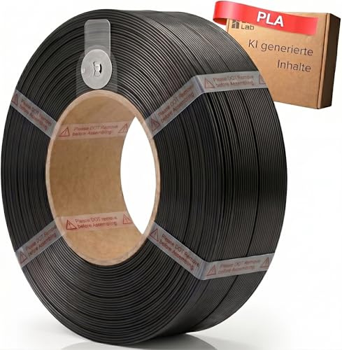 Passend für Bambulab Filament PLA Basic Bambu Lab 3D-Drucker 1,75mm (Schwarz 10101) mit RFID Chip Tag Refill