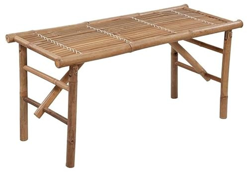 Eleganz Banc de jardin pliable en bambou - 118 cm - Pour terrasse, balcon et jardin - Léger et stable - Parfait pour les petits jardins et les sièges d'extérieur