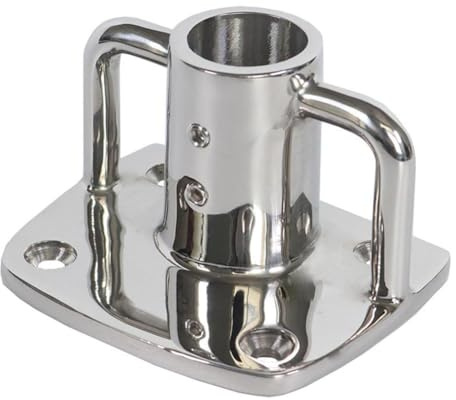 Ehwisbe Boat Flag Pole Socket 316 Stainless Steel Flag Pole Sockets Holder Boat Flag Pole Socket 316 Stainless Steel Flag Mounting Bracket for Marine Yachts Durability and Rust-