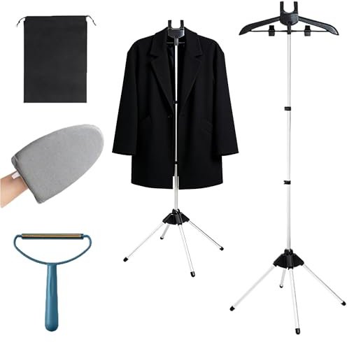 XFLYP Estante de Vapor de Ropa, Ligero y Fácil de Recoger, Soporte de Ropa de Planchado Colgante de Mano Ajustable Estante de Ropa para Vapor de Ropa, Soporte de Vapor de Ropa Telescópica Plegable