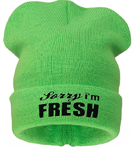 4soldHerren Strickmütze schwarz schwarz M/L schwarz Sorry I'm Fresh ( noe green) Universal