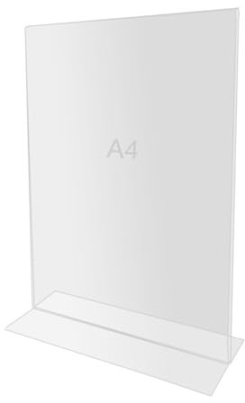 Studiocen Acryl Aufsteller Hinweisaufsteller - Google Bewertung Tischaufsteller A4 - T Form Tischständer für Büro, Rezeption, Hochzeit - Restaurant Menühalter - Präsentation für Ihre Veranstaltung