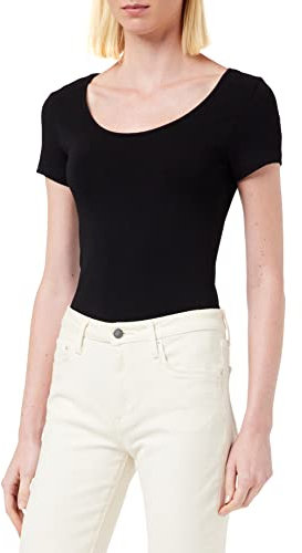 VERO MODA Damen T-Shirt VMMAXI My SS Soft U - Neck NOOS, Einfarbig, Gr. 34 (Herstellergröße: XS), Schwarz Black