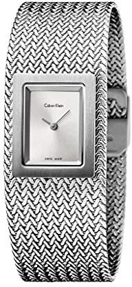 Calvin Klein Damen Analog Quarz Uhr mit Edelstahl Armband K5L13136