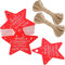 G2PLUS Rot Merry Christmas Anhänger Stern, Geschenkanhänger Weihnachten Stern, 100 Stk Etiketten Stern für weihnachten, 6CM Sternen Anhaenger Papier zum Adventskalender und Weihnachtsgeschenke