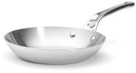 De Buyer - Poêle à frire ronde en inox 5 couches AFFINITY - 20 cm - Fabriquée en France, Sans PFAS, Montée Rapide en Température, Inox 18/10, Tous Feux + Four, Finition Poli Brillant