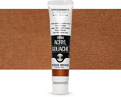 20ml Turner Acrylic Gouache Antique Bronze 77