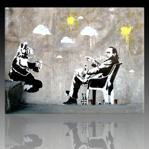 Bild auf Leinwand Banksy Graffiti Kunstdruck Street Art - Alf (div. größen) (50x70cm)