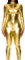 Forplay Damen Metallic Catsuit Bodysuit Glänzend Einteiler Jumpsuit, gold, Small-Medium