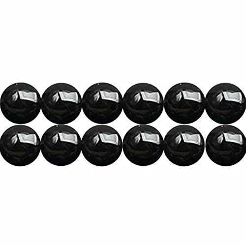 SKYBEADS Natur Schwarz Onyx 6mm Edelsteinperlen zum auffädeln 38cm Strang Approx 60 Stück