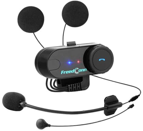 FreedConn TCOM VB Motorcycle Helmet Bluetooth Headset Intercom, Motorbike Headphone Speaker Communicaton System BT5.0 Wireless Helmet Intercom Earphone for 2~3 Riders/Universal Pairing,1 Pack
