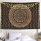 THE ART BOX Indie Wandteppich Baumwolle Mandala Wandbehang Deko Teppich Aesthetic Room Decor Dekoration Wandtuch/Strandtuch Wohnzimmer Indische Tücher Schlafzimmer, Gold und Schwarz, 210x230 Cm