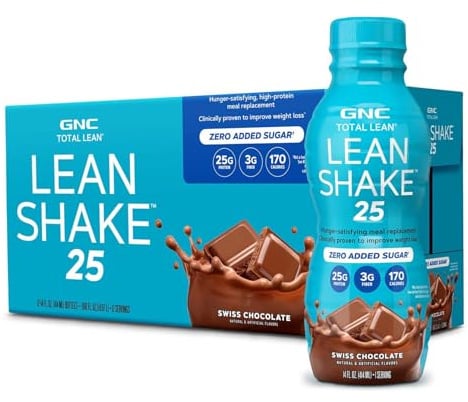 GNC Total Lean Lean Shake 25 - Swiss Chocolate - 12 Bottles